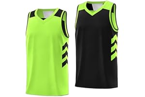 KXK Men's Reversible Basketball Jersey Plain Athletic Sleeveless Tank Top Basketball Shirt Practice Team Uniform