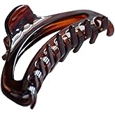 Parcelona French Slim Small Tortoise Brown Shell 2 3/4" Celluloid Jaw Hair Claw Clip Clamp Clutcher, Made in France