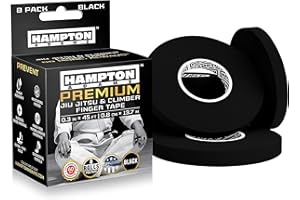 Hampton Adams | As Seen on Shark Tank | Pro Finger Tape (8-Pack) | for BJJ Bouldering Crossfit Weightlift | Non-Slip Extreme Quality No-Fray Climbing Tape | Extended Wear Super Strong Adhesive