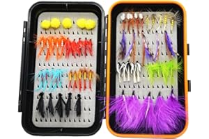 Alichino Fly Fishing Flies Kits Wet & Dry Trout Flies Sets, Fly Fishing Gear Fly Tying Materials Kit with Fly Box