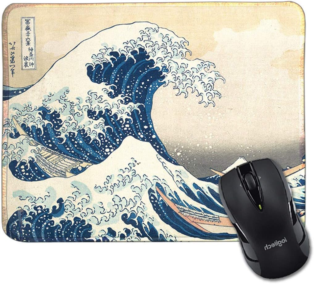 Ocean Gaming Mouse Pad Japanese The Great Wave Off Kanagawa Pattern