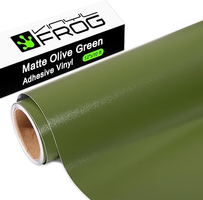 VINYL FROG Matte Olive Green Permanent Adhesive Vinyl Roll 12x10ft