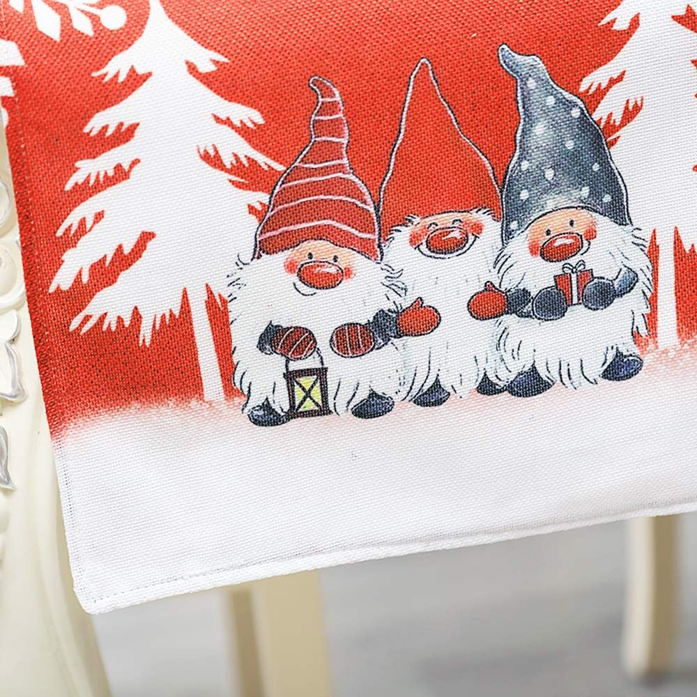 JXCH クリスマステーブルランナー ツリー・雪の結晶・サンタ