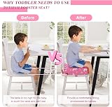 TOTIDYH Toddler Booster Seat Pink Unicorn for Dining Chair, PU Washable view 2