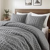 WDCOZY Dark Grey Quilt Queen Size Bedding Sets with Pillow Shams, Lightweight Soft Bedspread Coverlet, Quilted Blanket Thin Comforter Bed Cover, All Season Spring Summer, 3 Pieces, 90x90 inches
