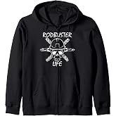 Rodbuster Life - Union Ironworker Rebar Rod Buster Skull Zip Hoodie