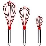 TEEVEA Silicone Whisk, Heat Resistant Stainless