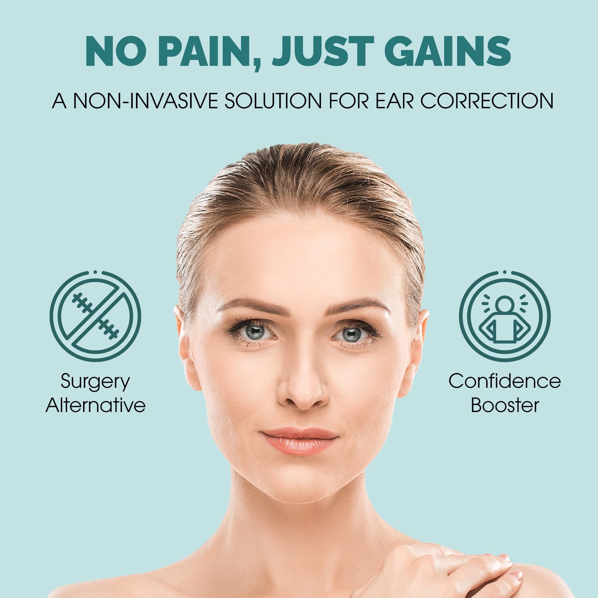 Earo Cosmetic Ear Corrector – Stronger Ear Tape Patches to Hold Back Protruding Ears Without Surgery – Discreet Ear Stickers for Big Ears - Ear Pinning Tape without Surgery – 20 Pack – Clear, One Size