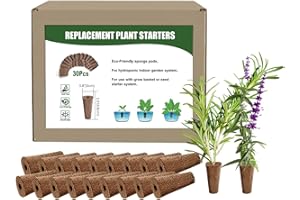 HAOVEGFLOER 30 PCS Grow Sponges, Seed Starter Pods Replacement Root Growth Sponges, Seed Pods Kit for Partly QYO, LYKO Idoo Hydroponic Garden System(Square）