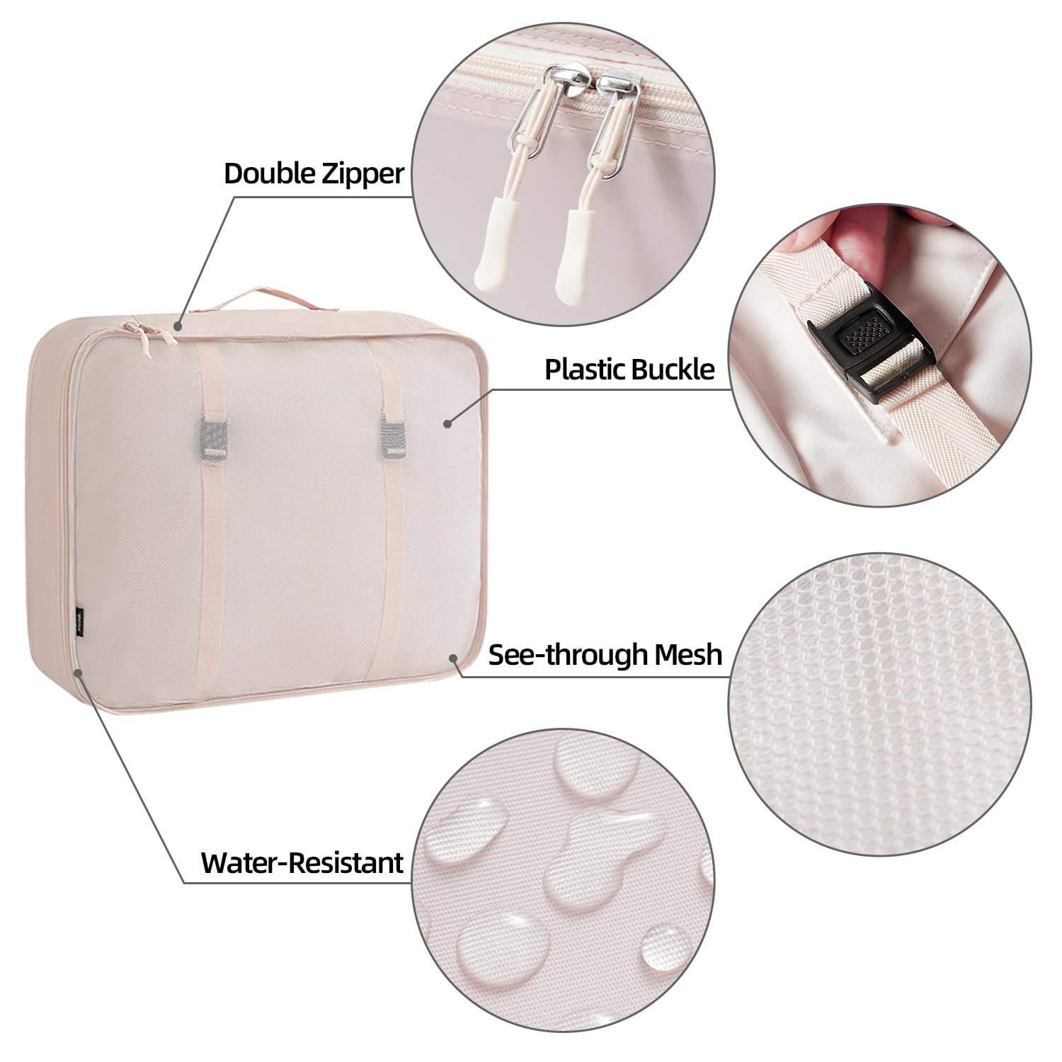 BAGAIL 6 Set/8 Set/10 Set Packing Cubes Various Sizes Packing Organizer for Travel Accessories Luggage Carry On Suitcase