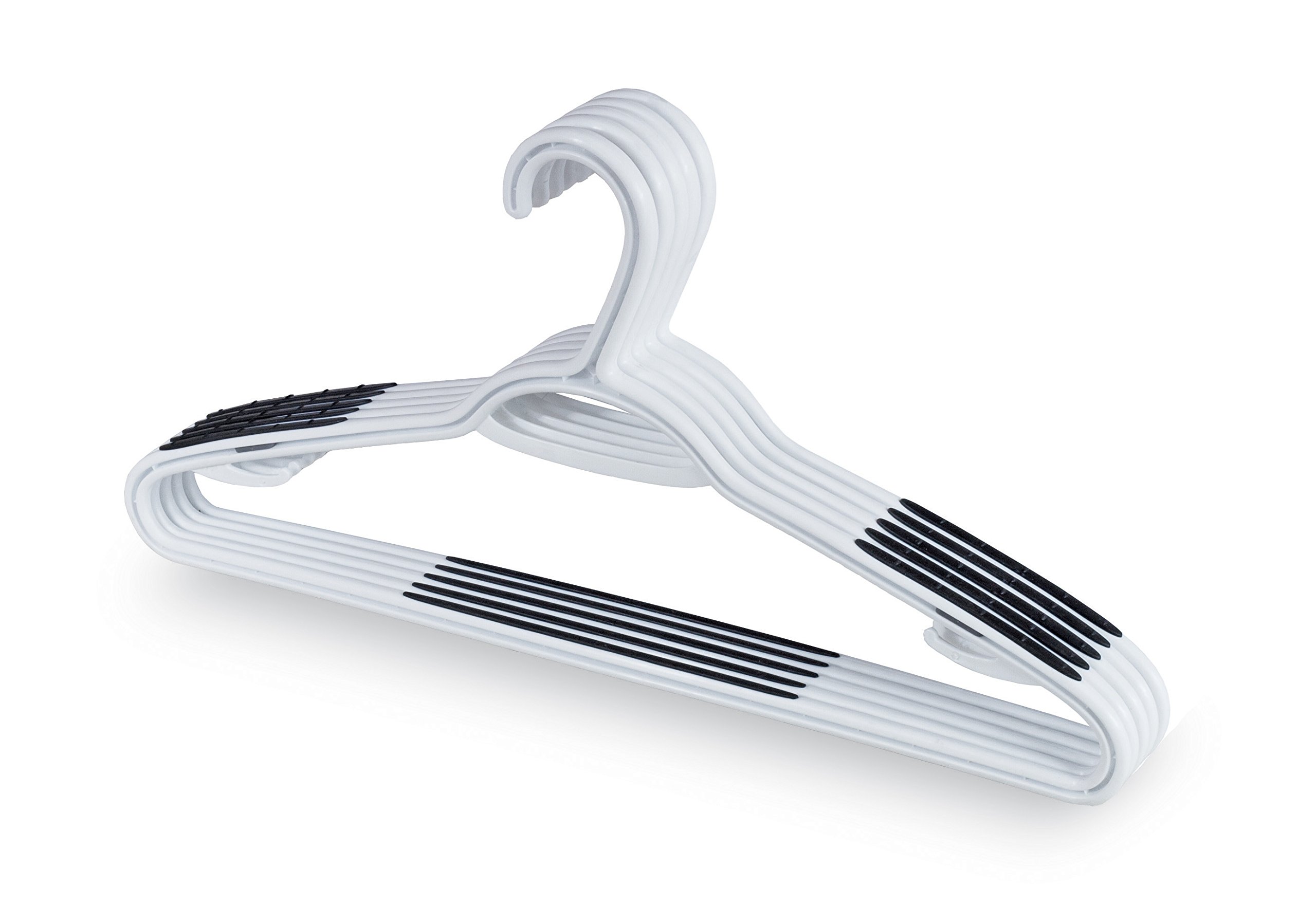 Domopak Living 8001410073686 Set 0.8 x 5 Hanger, Plastic, white, 42 x 21.5 cm