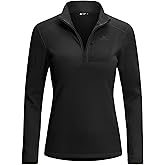 Pioneer Camp Women's Fleece Lined Quarter Zip Pullover Lightweight Thermal Sweatshirts Long Sleeve Running Athletic Tops