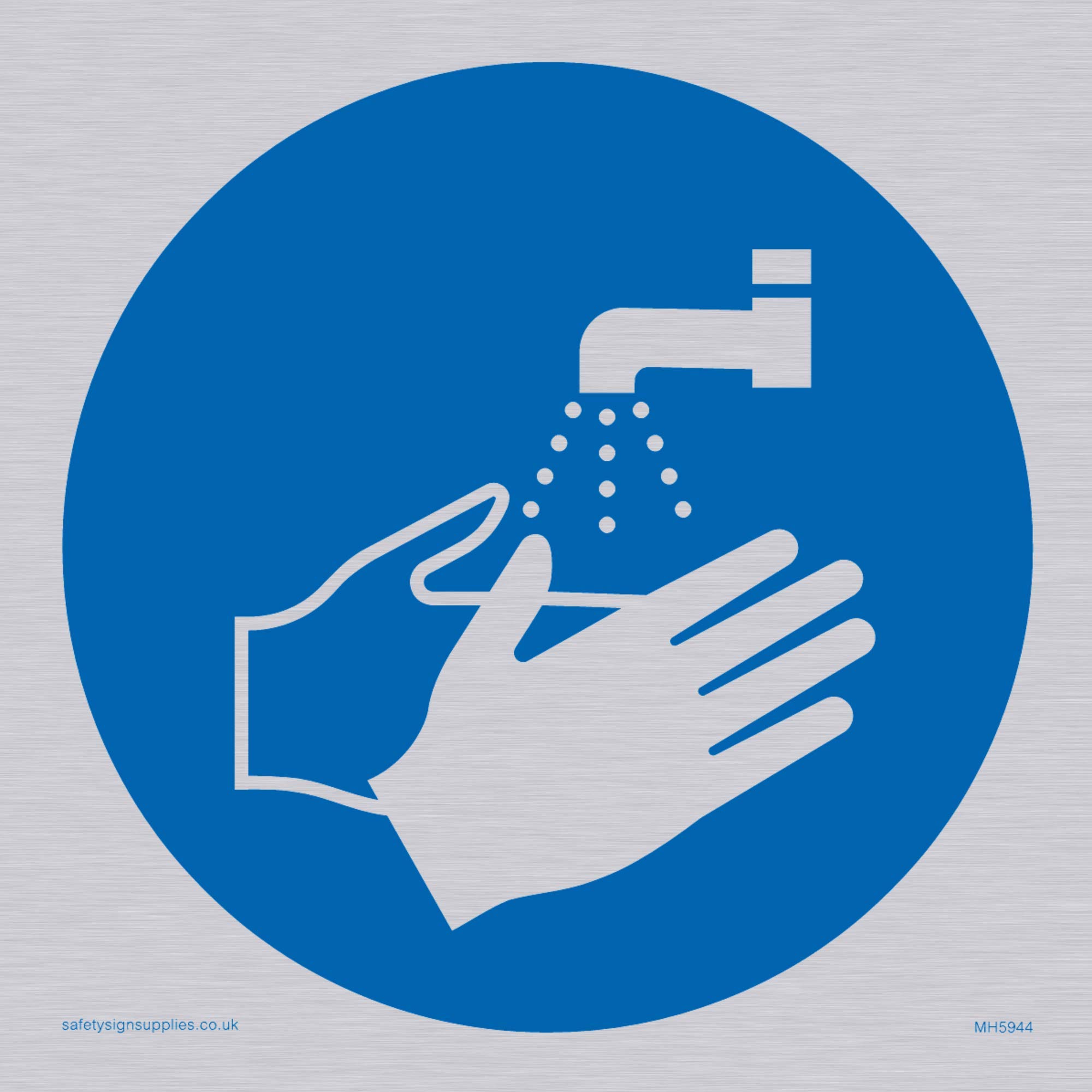 Hand wash symbol sign - Plastic Semi-rigid Silver