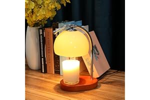 FCTWAKS Candle Warmer Lamp, Mid Century Milk Glass Candle Warmer with Timer & Dimmer, Aromatherapy Candle Lamp Bedside Table Lamp for Home Office Decor, Wax Warmer Lamp Gifts for Mom/Her with 2 Bulbs