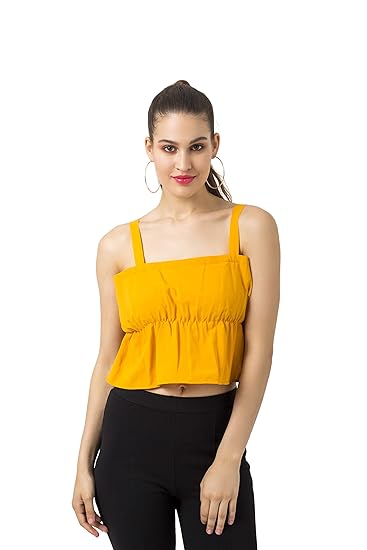 dark yellow crop top
