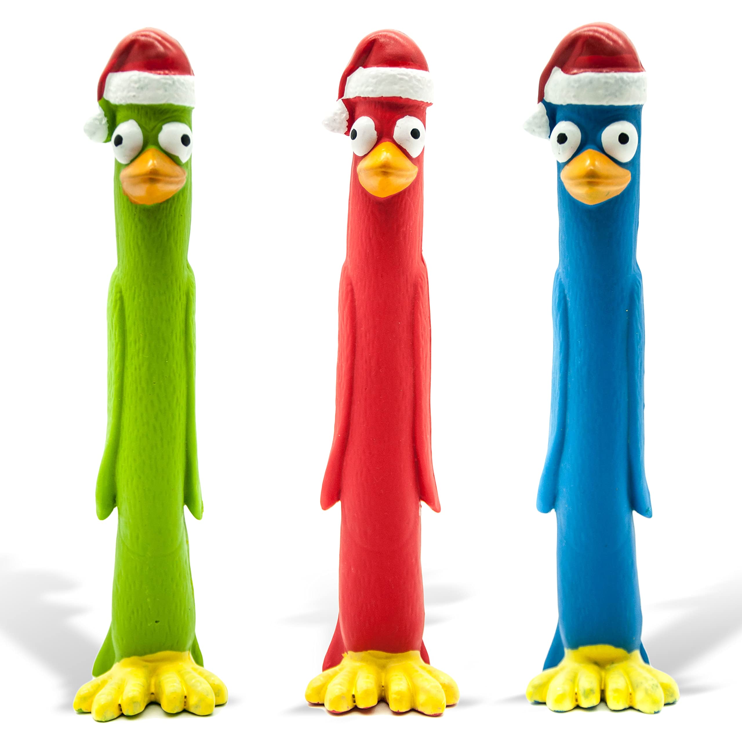 Petopedia 10 inches Long Squeaky Reindeer Rudolph Teething LATEX Puppy Toys - Fetch Interactive Dog Gifts for Boredom – Small & Medium Dogs Presents (Penguin, Pack of 3) — image 1