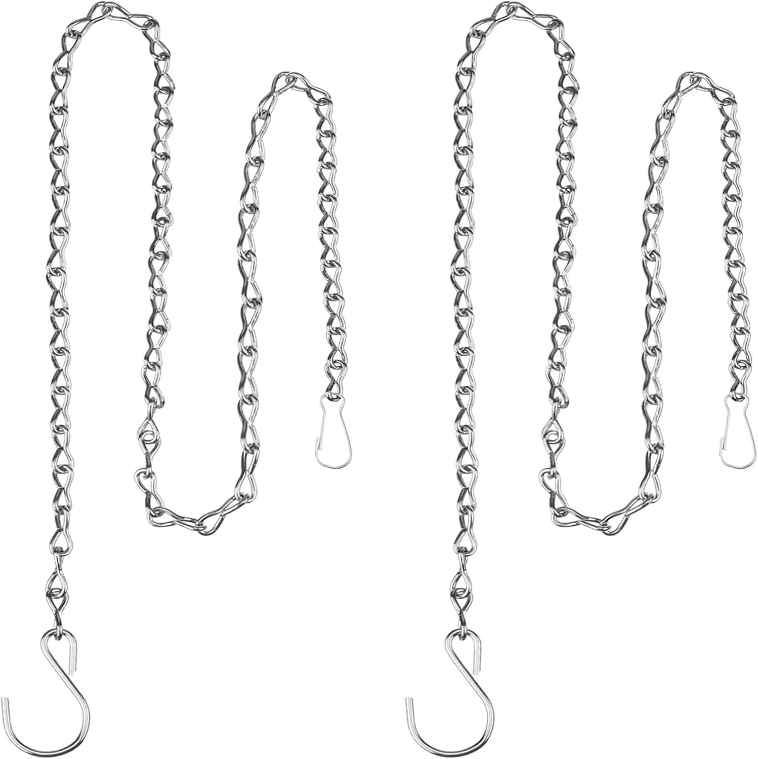 Outdoor Hanging Brackets - EBOOT 2 Pack 35 Inch Hanging Chain for Bird Feeders, Planters, Lanterns and Ornaments (Silver)