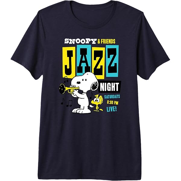 Amazon.com: Peanuts - Snoopy And Friends Jazz Night T-Shirt