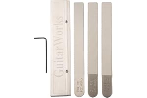 Noteflora Guitar Nut Files And Fret Crowning Slot Filing Tool Kit, Steel Luthier Repair And Polishing Set For Guitar, Bass, U
