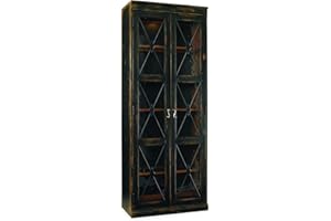HOOKER FURNITURE Sanctuary Two Door Thin Glass-Door Display Cabinet in Ebony Black by Hooker