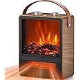 Electric Fireplace Heater for Indoor Use, 1500W/750W Space Heater Fireplace with 3D LED Flame, Double Safety Protection, Portable Fireplace Heater for Home Office Christmas Decoration