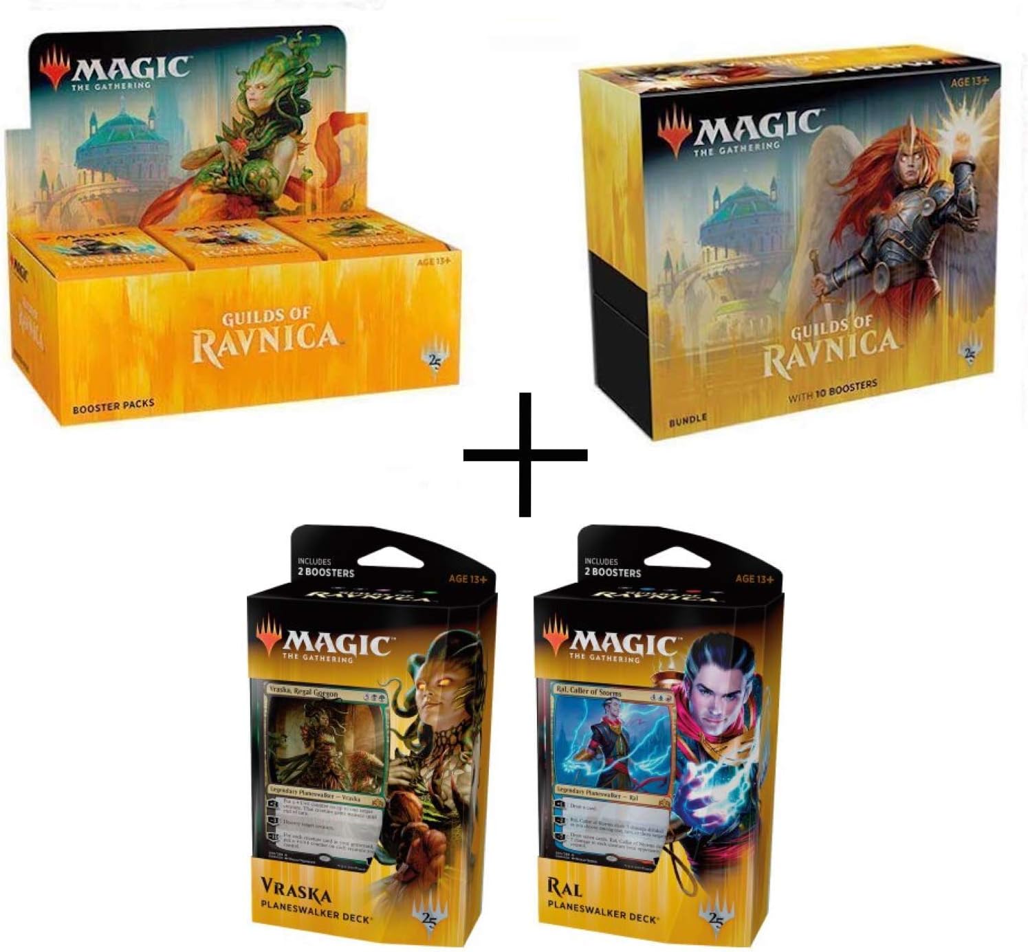 Magic MTG Guilds of Ravnica Booster Box + Bundle + Both Planeswalker Decks