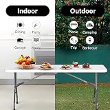 Vivo Technologies 6ft Folding Table Indoor Outdoor Plastic Picnic White view 5