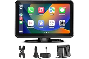 FANINSO Portable Apple Carplay Screen for Car, 7" HD Car Stereo Touchscreen with Wireless CarPlay & Android Auto, Mirror Link, Bluetooth, Voice Control, AUX, Supports Memory Cards and USB Flash Drives