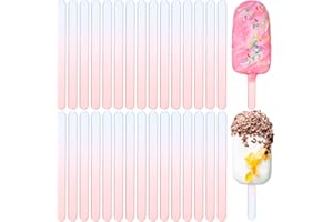 ROMOOA 30 Pieces Acrylic Sticks Reusable Cakesicle Sticks Cake Pop Mold Mirror Ice Pop Sticks Ice Cream Cakesicle Mold for Home Cake Candy Gifts Party Craft (4.5 Inches,Rainbow)