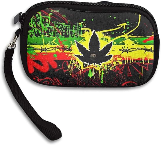 Amazon レゲエマリファナの葉 小銭入れ 財布 メンズ財布 レディース財布 おしゃれ ジッパー コインケース 大容量 コインケース ファッション小物 N A 小銭入れ