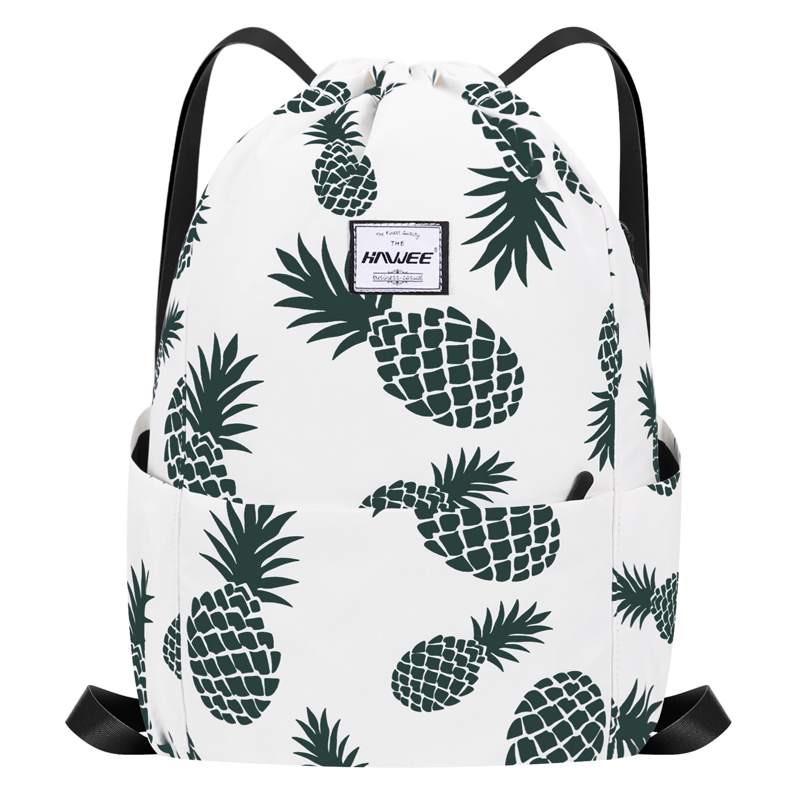 HAWEE Waterproof Drawstring Bags Backpack Large Gym Bag Drawstring Daypack Unisex for Women Men Daily Life Outdoor Casual Sport Yoga School Beach Swim