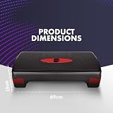 KAYMAN Fitness Steps – Adjustable 10/15 cm Step Height, Red, Home Gym view 2