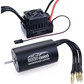 Surpass Hobby 3660 3300KV Brushless Motor and ESC 60A 2S Waterproof RC Motor ESC Combo for 1/10 Remote Control Cars Trucks Off-Road Vehicle