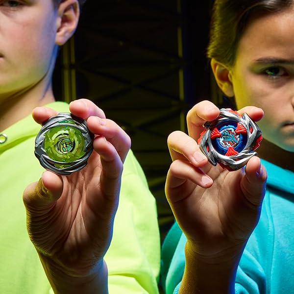 BEYBLADE X DROP ATTACK BATTLE SET WITH BEYSTADIUM ARENA, 2 TAKARA TOMY TOPS & LAUNCHERS, IMPACT DRAKE 9-60LR & HOVER WYVERN 3-85N, BATTLING GAME TOYS, AGES 8+