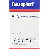 Tensoplast Elastic Athletic Tape, Provides Medium Support or Compression with High Adhesive Properties, Water Repellent and Air Permeable, Tan, 4" x 5 Yards, Roll