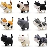X Hot Popcorn 9 Pcs Cat Magnets for Refrigerator, 3D Cat Fridge Magnets | Cute Decorative Magnet Ornament, Home Kitchen Decor
