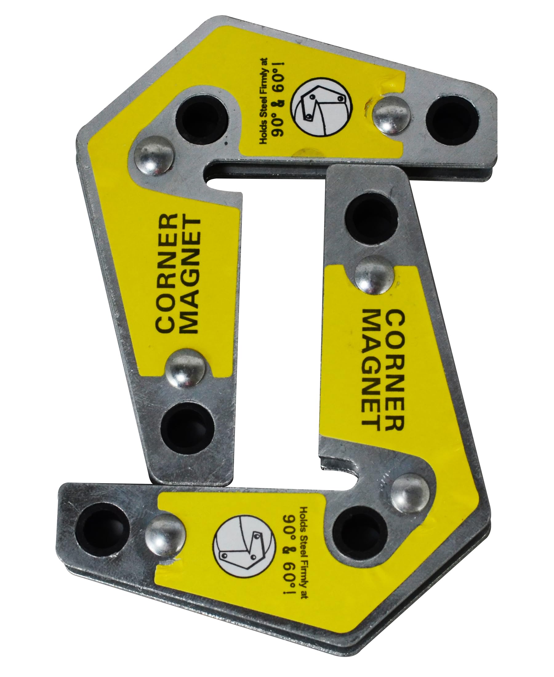 RIVERWELD Magnetic Corner Squares Strong Powerful Welding Magnet Bevel 90° & 60° Angle Setting Max Pull Force 14kg Pack of 2