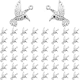 Framendino, Mini Rhinestone Hummingbird Charms Small Crystal Bird Pendant Enamel Beads for DIY Necklace Earrings Jewelry