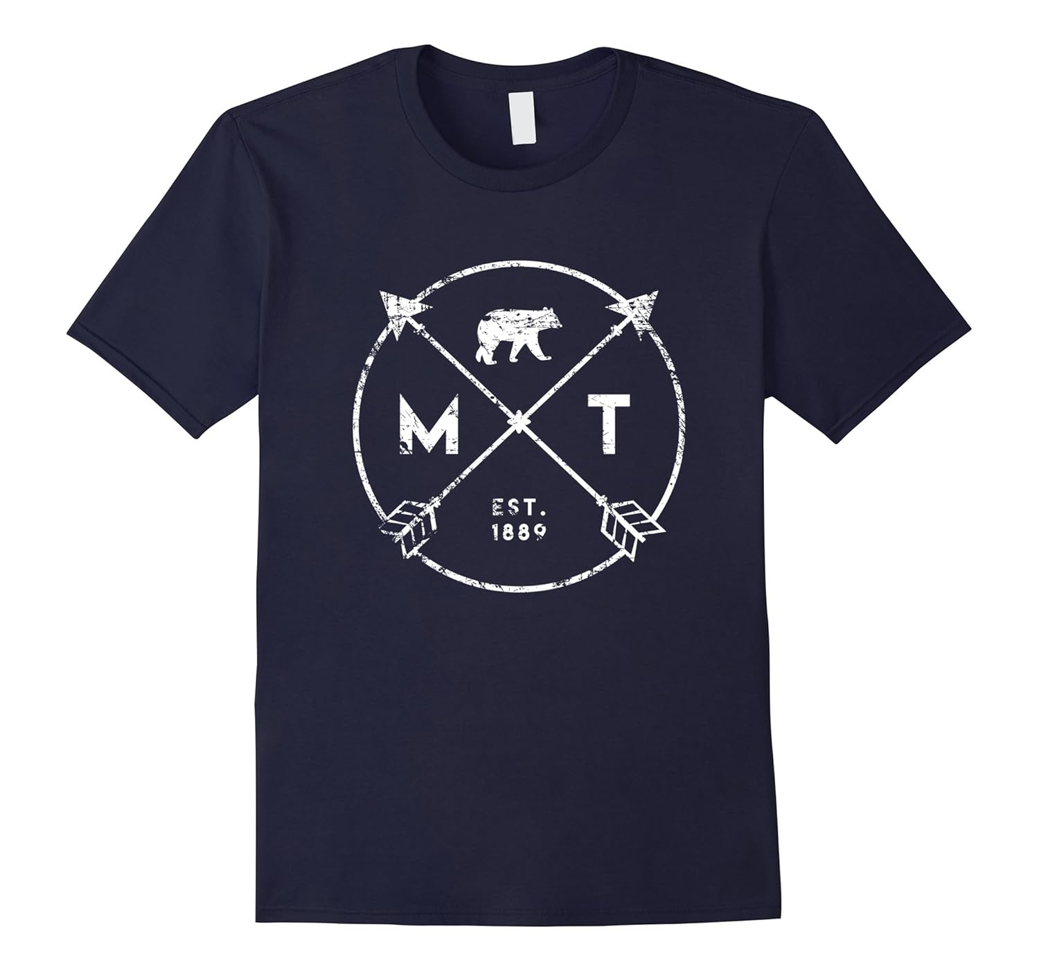 Montana Adventure T Shirt, Est 1889 Bear Arrows State Gift-ANZ