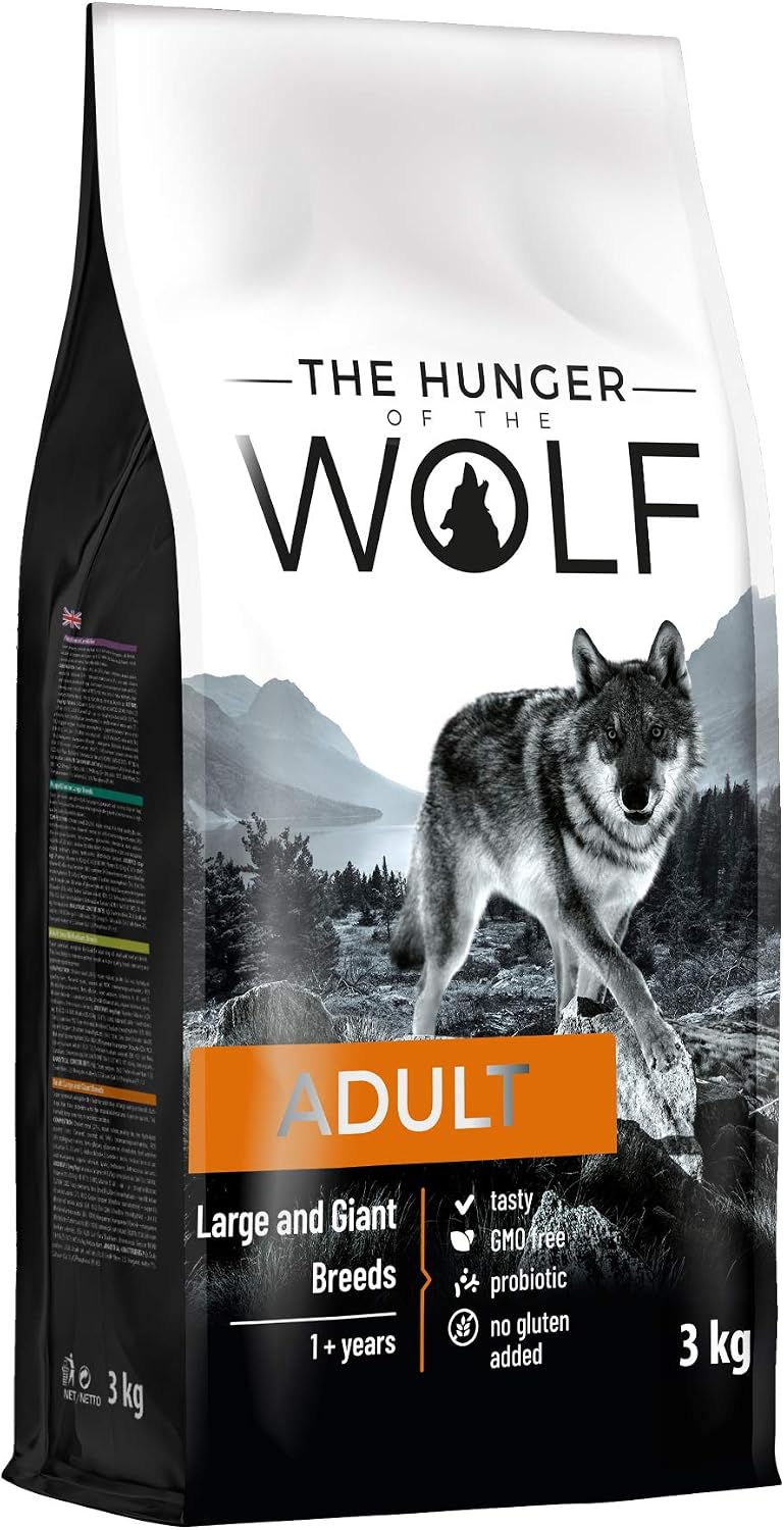 The Hunger of the Wolf Dry Dog Food - for Large or Giant Breeds Formula Good for Joint Health with Chicken Adult - 3kg