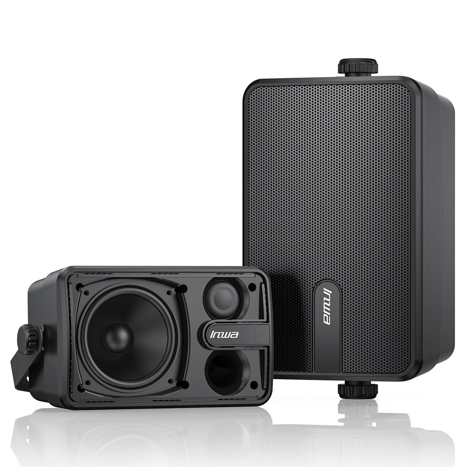 Photo 1 of Inwa Outdoor Bluetooth Speakers, Active Passive Wall Mount Speaker, Waterproof Wireless Indoor/Outdoor Stereo Sound System w/Aux in, Suitable for Patio/Porch/Gazebo/Garage(MZ-650, Pair)