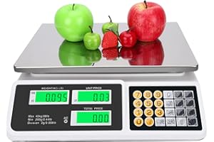 YIFOR Digital Commercial Price Scale 88lb/40kg Price Computing Scale, Food Produce Counting Weight Scale with Dual LCD Display for Farmers Market, Retail Outlets, Meat Shop, Deli