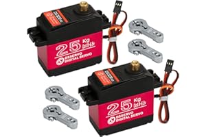 BEFFKKIP 2Pack 25KG Digital Servo High Torque Full Metal Gear Waterproof for RC Car Crawler Robot Control Angle 180°