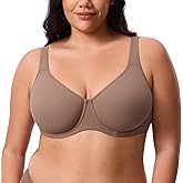 DELIMIRA Women's Inbarely Plus Full Coverage Bra Plus Size Underwire Unlined Seamless Bras
