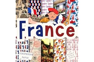 France scrapbook paper, 8.5x8.5, 10 Designs, 20 Double-Sided Sheets: Travel Scrapbooking Paper for Junk Journals, Decorative 