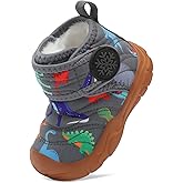 FEETCITY Baby Winter Warm Shoes Cozy Fleece Snow Boots Boys Girls Infant First Walking Shoes Water Resistance Booties