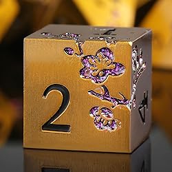 DNDND Flower Metal DND Dice, 7 PCS Heavy Solid