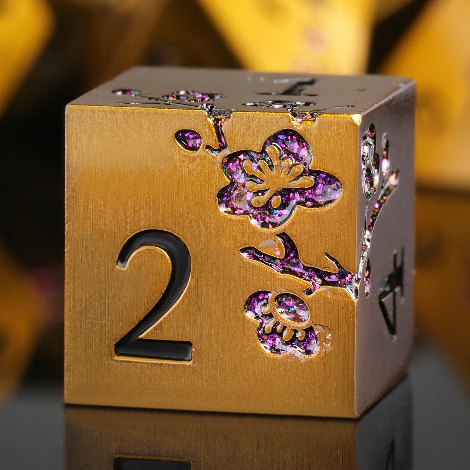 DNDND Flower Metal DND Dice, 7 PCS Heavy Solid