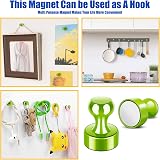 FINDMAG 8 Pack Strong Fridge Magnets with Hooks Green Small Whiteboard Magnets view 6