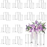 36pcs Glass Vase Cylinder for Centerpieces Small Flower Glass Clear Home Decor Centerpiece Table Flower Vase Decorations for Wedding&Holiday 4,4.7,6Inch Tall